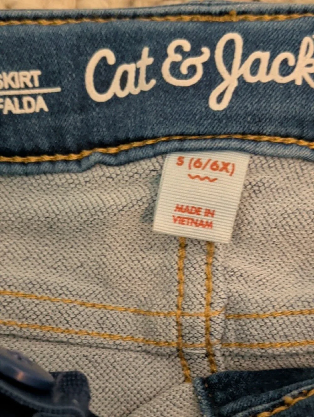 Cat & Jack Dark Blue Button-Front Denim Mini Skirt